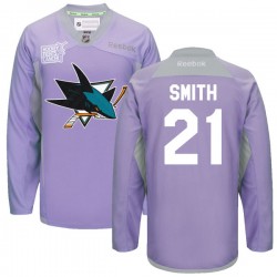Ben Smith San Jose Sharks Reebok Premier Custom 2016 Hockey Fights Cancer Practice Jersey (Purple)