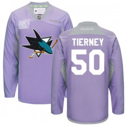 Chris Tierney San Jose Sharks Reebok Premier Custom 2016 Hockey Fights Cancer Practice Jersey (Purple)