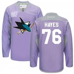 Eriah Hayes San Jose Sharks Reebok Premier Custom 2016 Hockey Fights Cancer Practice Jersey (Purple)