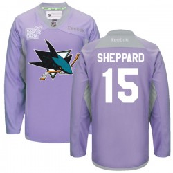 James Sheppard San Jose Sharks Reebok Premier Custom 2016 Hockey Fights Cancer Practice Jersey (Purple)