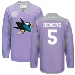 Jason Demers San Jose Sharks Reebok Premier Custom 2016 Hockey Fights Cancer Practice Jersey (Purple)