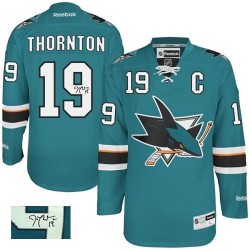 Joe Thornton San Jose Sharks Reebok Authentic Teal Autographed Home Jersey (Green)