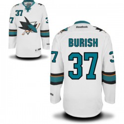 Adam Burish San Jose Sharks Reebok Authentic Away Jersey (White)