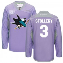 Karl Stollery San Jose Sharks Reebok Premier Custom 2016 Hockey Fights Cancer Practice Jersey (Purple)