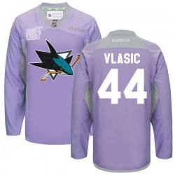 Marc-edouard Vlasic San Jose Sharks Reebok Premier Custom 2016 Hockey Fights Cancer Practice Jersey (Purple)