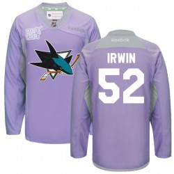 Matt Irwin San Jose Sharks Reebok Premier Custom 2016 Hockey Fights Cancer Practice Jersey (Purple)