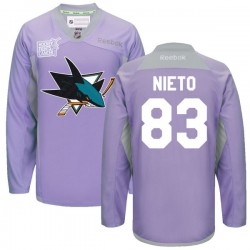 Matt Nieto San Jose Sharks Reebok Authentic Custom 2016 Hockey Fights Cancer Practice Jersey (Purple)