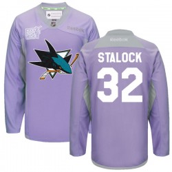 Alex Stalock San Jose Sharks Reebok Authentic Custom 2016 Hockey Fights Cancer Practice Jersey (Purple)