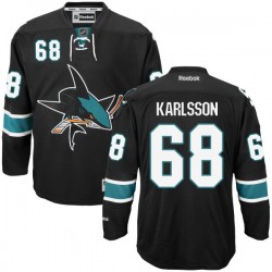 Melker Karlsson San Jose Sharks Reebok Premier Alternate Jersey (Black)