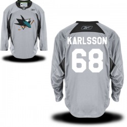 Melker Karlsson San Jose Sharks Reebok Authentic Gray Practice Alternate Jersey ()