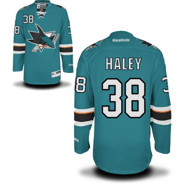 صبغة لاكمي ازرق Men's San Jose Sharks #38 Micheal Haley Teal Green Home Jersey اولكر