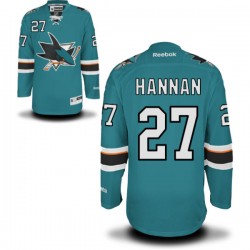 Scott Hannan San Jose Sharks Reebok Premier Teal Home Jersey ()