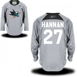 Scott Hannan San Jose Sharks Reebok Authentic Gray Practice Alternate Jersey ()