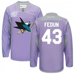 Taylor Fedun San Jose Sharks Reebok Premier Custom 2016 Hockey Fights Cancer Practice Jersey (Purple)