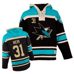 Antti Niemi San Jose Sharks Authentic Old Time Hockey Teal/ Sawyer Hooded Sweatshirt Jersey (Black)