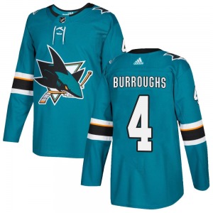 Kyle Burroughs San Jose Sharks Adidas Authentic Home Jersey (Teal)
