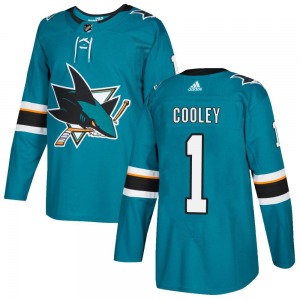 Devin Cooley San Jose Sharks Adidas Authentic Home Jersey (Teal)