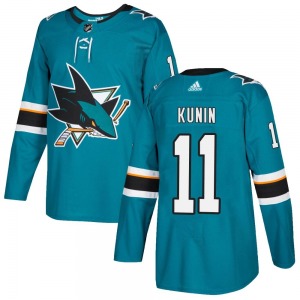 Luke Kunin San Jose Sharks Adidas Authentic Home Jersey (Teal)