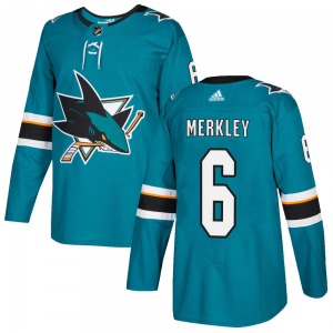 Ryan Merkley San Jose Sharks Adidas Authentic Home Jersey (Teal)