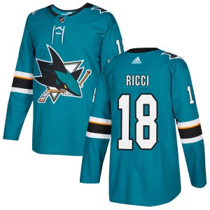 Mike Ricci San Jose Sharks Adidas Authentic Home Jersey (Teal)