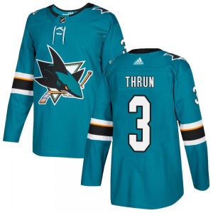 Henry Thrun San Jose Sharks Adidas Authentic Home Jersey (Teal)