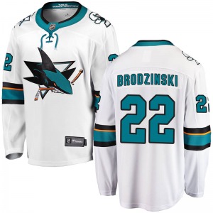 Jonny Brodzinski San Jose Sharks Fanatics Branded Breakaway Away Jersey (White)