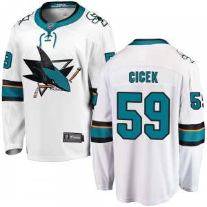 Nick Cicek San Jose Sharks Fanatics Branded Breakaway Away Jersey (White)