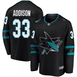 Calen Addison San Jose Sharks Fanatics Branded Youth Breakaway Alternate Jersey (Black)