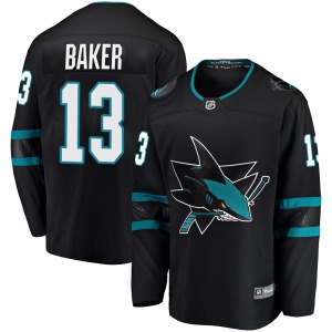 Jamie Baker San Jose Sharks Fanatics Branded Youth Breakaway Alternate Jersey (Black)