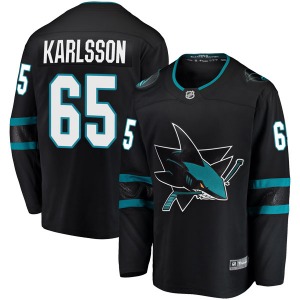 Erik Karlsson San Jose Sharks Fanatics Branded Youth Breakaway Alternate Jersey (Black)