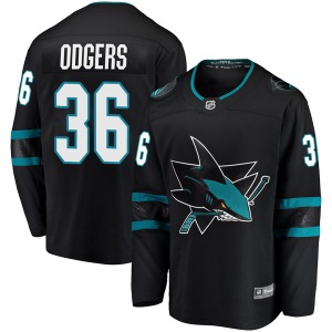 Jeff Odgers San Jose Sharks Fanatics Branded Youth Breakaway Alternate Jersey (Black)