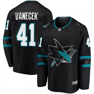 Vitek Vanecek San Jose Sharks Fanatics Branded Youth Breakaway Alternate Jersey (Black)