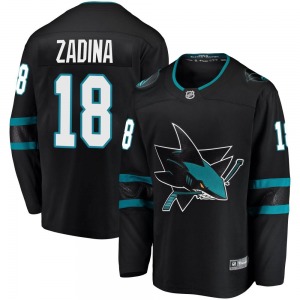 Filip Zadina San Jose Sharks Fanatics Branded Youth Breakaway Alternate Jersey (Black)