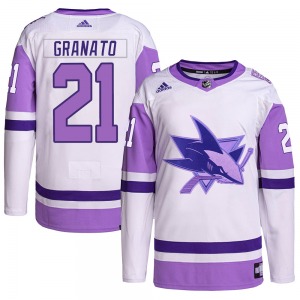 Tony Granato San Jose Sharks Adidas Authentic Hockey Fights Cancer Primegreen Jersey (White/Purple)