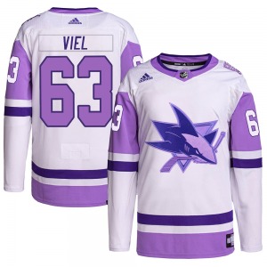 Jeffrey Viel San Jose Sharks Adidas Authentic Hockey Fights Cancer Primegreen Jersey (White/Purple)
