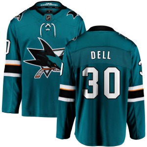 Aaron Dell San Jose Sharks Fanatics Branded Breakaway Home Jersey (Teal)
