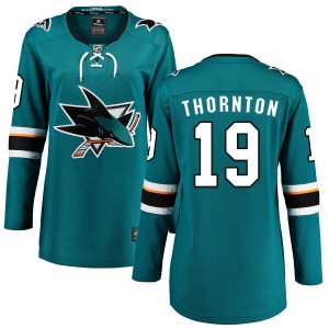 Joe Thornton San Jose Sharks Fanatics Branded Women's Breakaway Home Jersey (Teal)