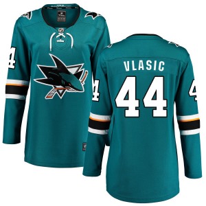 Marc-Edouard Vlasic San Jose Sharks Fanatics Branded Women's Breakaway Home Jersey (Teal)
