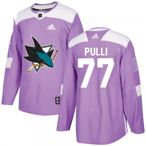 Valtteri Pulli San Jose Sharks Adidas Youth Authentic Hockey Fights Cancer Jersey (Purple)
