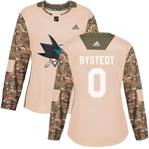 Filip Bystedt San Jose Sharks Adidas Women's Authentic Veterans Day Practice Jersey (Camo)
