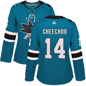 Jonathan Cheechoo San Jose Sharks Adidas Women's Authentic Home Jersey (Teal)