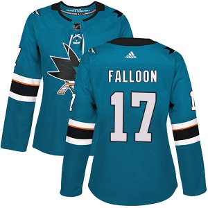 Pat Falloon San Jose Sharks Adidas Women's Authentic Home Jersey (Teal)