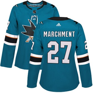 Bryan Marchment San Jose Sharks Adidas Women's Authentic Home Jersey (Teal)