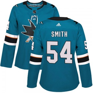 Givani Smith San Jose Sharks Adidas Women's Authentic Home Jersey (Teal)