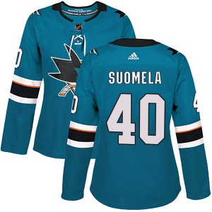 Antti Suomela San Jose Sharks Adidas Women's Authentic Home Jersey (Teal)