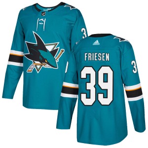Jeff Friesen San Jose Sharks Adidas Youth Authentic Home Jersey (Teal)
