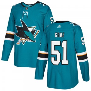 Collin Graf San Jose Sharks Adidas Youth Authentic Home Jersey (Teal)