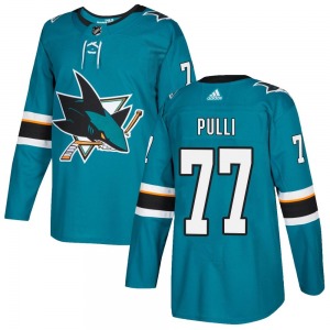 Valtteri Pulli San Jose Sharks Adidas Youth Authentic Home Jersey (Teal)