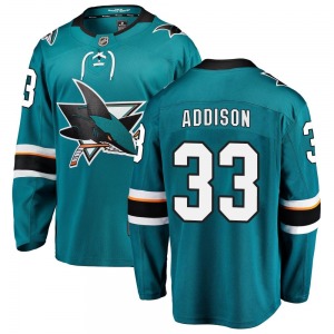 Calen Addison San Jose Sharks Fanatics Branded Breakaway Home Jersey (Teal)