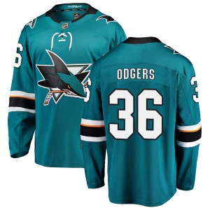 Jeff Odgers San Jose Sharks Fanatics Branded Breakaway Home Jersey (Teal)
